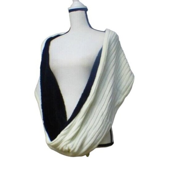 DKNY Fleece-Lined Knit Infinity Scarf, Cream - Picture 9 of 12